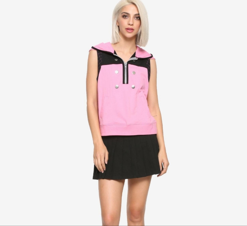 Disney Kingdom Hearts III Kairi Girls Sleeveless Hoodie Hot Topic Exclusive - Picture 2 of 4